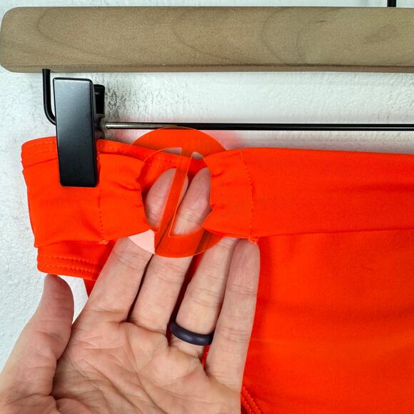 Swim Studio NWT 10/12 Neon Orange Belted Embellished Cheeky Bikini Bottoms - Picture 3 of 5